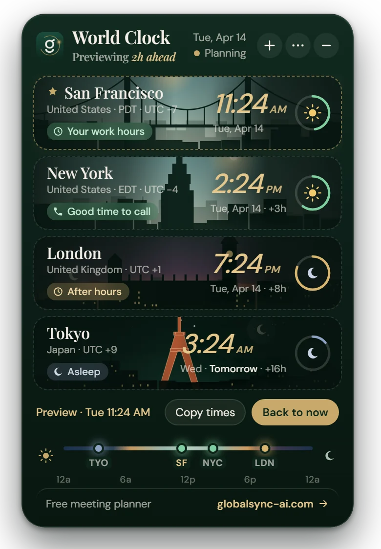 Time preview: Drag the timeline to preview any time, then copy it.